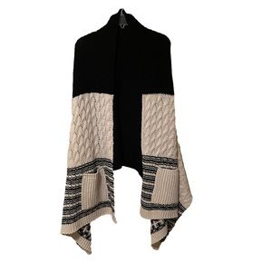 Women’s Black Cream Colorblock Stripe Holed Armee Wrap One Size NWOT